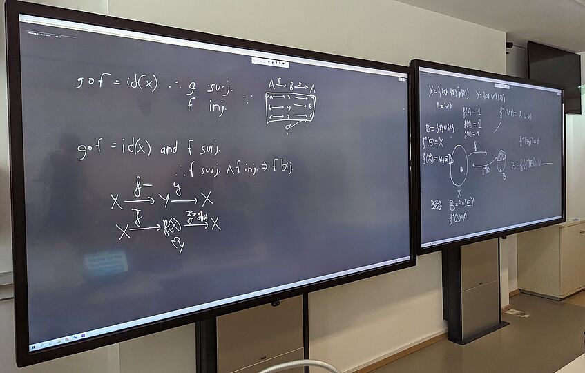 Picture of the blackboards showing OneNote open